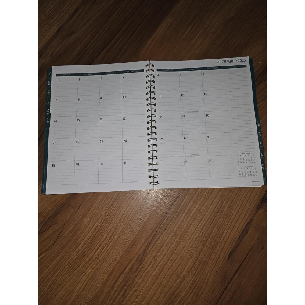 Cambridge Academic 2025-2026 Weekly Monthly Planner Large 8.75x11 Teal